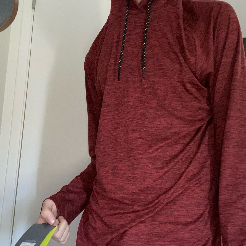Tek Gear Lightweight Maroon Hooded Sweatshirt